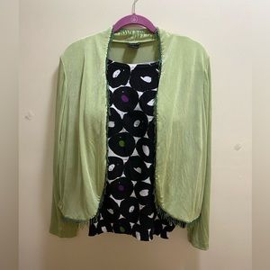 Citiknit cardigan with lime and teal beading detail.